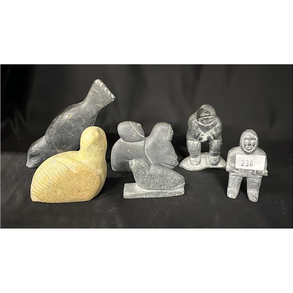 (6) INUIT SOAPSTONE CARVINGS