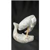 Image 1 : 'TWO WHALES' INUIT SOAPSTONE CARVING