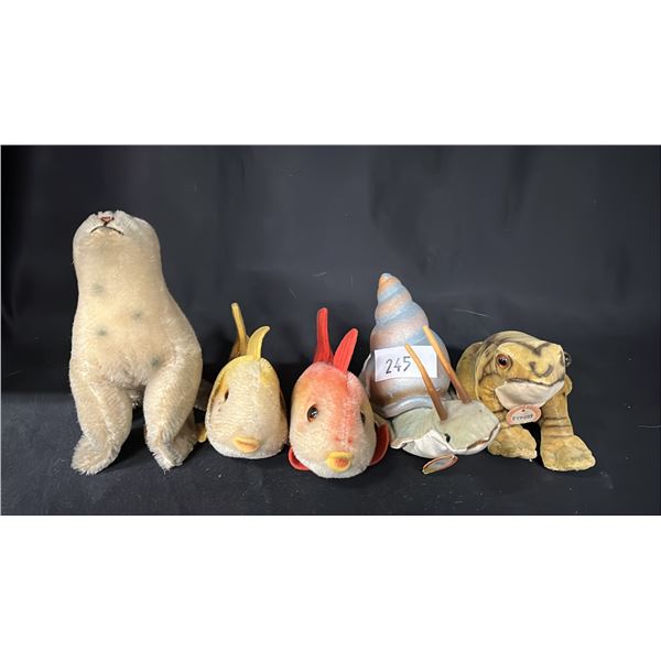 (5) ASSORTED STEIFF STUFFED ANIMALS