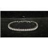 Image 2 : NEW PLATINUM PLATED 4MM PRINCESS CUT SIMULATED DIAMOND (CZ) BRACELET