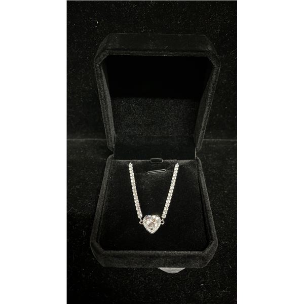 NEW 925 SILVER 2 CT HEART CUT SIMULATED DIAMOND (CZ) BRACELET - ADJUSTABLE 4" - 10"