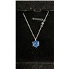 Image 2 : NEW 925 SILVER 2 CT LAB-GROWN AQUAMARINE SOLITAIRE NECKLACE - ADJUSTABLE 16" - 18" LONG