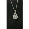Image 2 : NEW 925 SILVER 4CT SIMULATED DIAMOND (CZ) TEARDROP NECKLACE - ADJUSTABLE 16" - 18" LONG