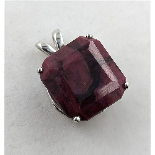 3.5 CT CERTIFIED SILVER RUBY GEMSTONE PENDANT ($2,390 APPRAISAL, APPRAISAL NOT GUARANTEED)