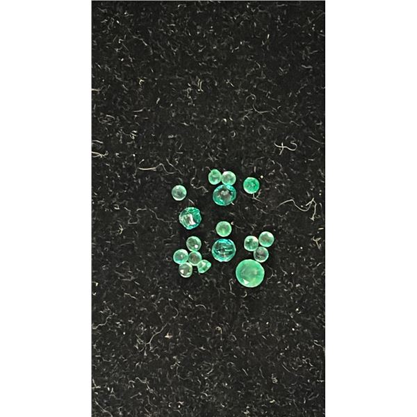 ASSORTED ROUND EMERALDS - APPROX. 1.55 CARATS