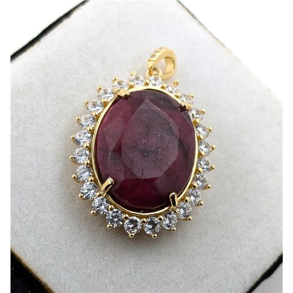 6 CT CERTIFIED SILVER RUBY GEMSTONE PENDANT ($3,000 APPRAISAL, APPRAISAL NOT GUARANTEED)