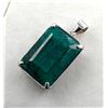 Image 1 : 3.3 CT CERTIFIED SILVER EMERALD GEMSTONE PENDANT ($10,250 APPRAISAL, APPRAISAL NOT GUARANTEED)