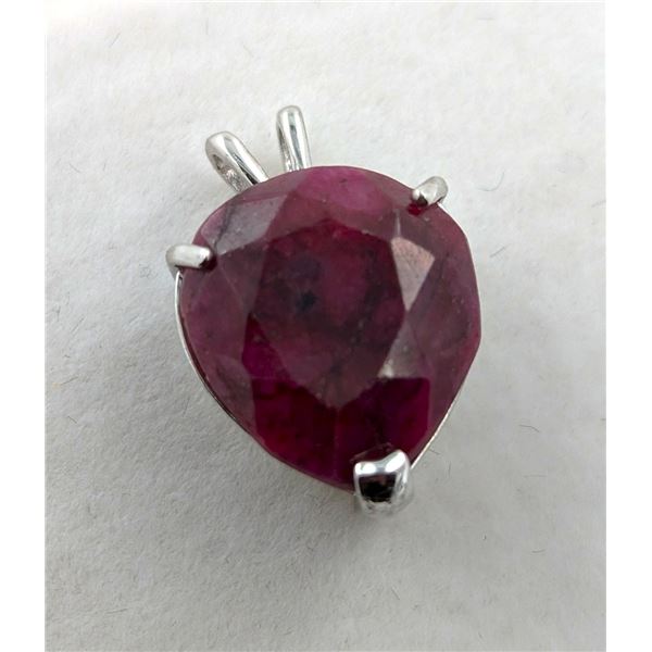 2.6 CT CERTIFIED SILVER RUBY GEMSTONE PENDANT ($2,220 APPRAISAL, APPRAISAL NOT GUARANTEED)