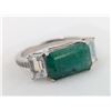 Image 1 : 3.4 CT CERTIFIED SILVER EMERALD GEMSTONE RING ($6,680 APPRAISAL, APPRAISAL NOT GUARANTEED)