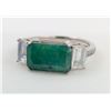 Image 2 : 3.4 CT CERTIFIED SILVER EMERALD GEMSTONE RING ($6,680 APPRAISAL, APPRAISAL NOT GUARANTEED)