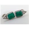 Image 1 : 3 CT CERTIFIED SILVER EMERALD GEMSTONE EARRINGS ($5,854 APPRAISAL, APPRAISAL NOT GUARANTEED)