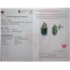 Image 3 : 3 CT CERTIFIED SILVER EMERALD GEMSTONE EARRINGS ($5,854 APPRAISAL, APPRAISAL NOT GUARANTEED)