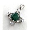 Image 1 : 1.9 CT CERTIFIED SILVER EMERALD GEMSTONE PENDANT ($4,921 APPRAISAL, APPRAISAL NOT GUARANTEED)