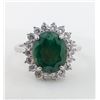 Image 2 : 3.3 CT CERTIFIED SILVER EMERALD GEMSTONE RING ($5,920 APPRAISAL, APPRAISAL NOT GUARANTEED)