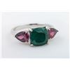 Image 1 : 2.9 CT CERTIFIED SILVER EMERALD GEMSTONE RING ($4,314 APPRAISAL, APPRAISAL NOT GUARANTEED)