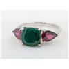 Image 2 : 2.9 CT CERTIFIED SILVER EMERALD GEMSTONE RING ($4,314 APPRAISAL, APPRAISAL NOT GUARANTEED)
