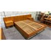 Image 2 : MID CENTURY MODERN TEAK QUEEN SIZE PLATFORM BED FRAME WITH FLOATING NIGHT STANDS & 2 PULL-OUT