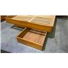 Image 3 : MID CENTURY MODERN TEAK QUEEN SIZE PLATFORM BED FRAME WITH FLOATING NIGHT STANDS & 2 PULL-OUT