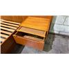 Image 4 : MID CENTURY MODERN TEAK QUEEN SIZE PLATFORM BED FRAME WITH FLOATING NIGHT STANDS & 2 PULL-OUT