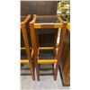 Image 2 : (2) MID CENTURY MODERN TEAK & GLASS 2-TIER PLANT STANDS 11" X 11" X 33"