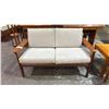 Image 1 : MID CENTURY DANISH MODERN TEAK UPHOLSTERED LOVESEAT