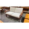 Image 2 : MID CENTURY DANISH MODERN TEAK UPHOLSTERED LOVESEAT