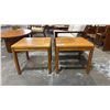 Image 1 : PAIR OF MID CENTURY DANISH MODERN HENNING ODDENSE TEAK END TABLES MADE IN DENMARK 21" X 21" X 18.5"