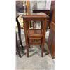 Image 1 : 1-DRAWER 2-TIER MAHOGANY FINISH SMALL STAND 13" X 13" X 30"