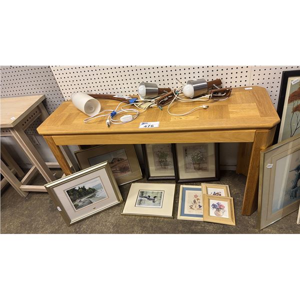 OAK SOFA TABLE 49.5" X 15" X 27.5"