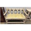 Image 1 : WHITE-WASHED WOODEN BENCH 42" X 19" X 32"