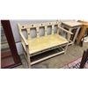 Image 2 : WHITE-WASHED WOODEN BENCH 42" X 19" X 32"