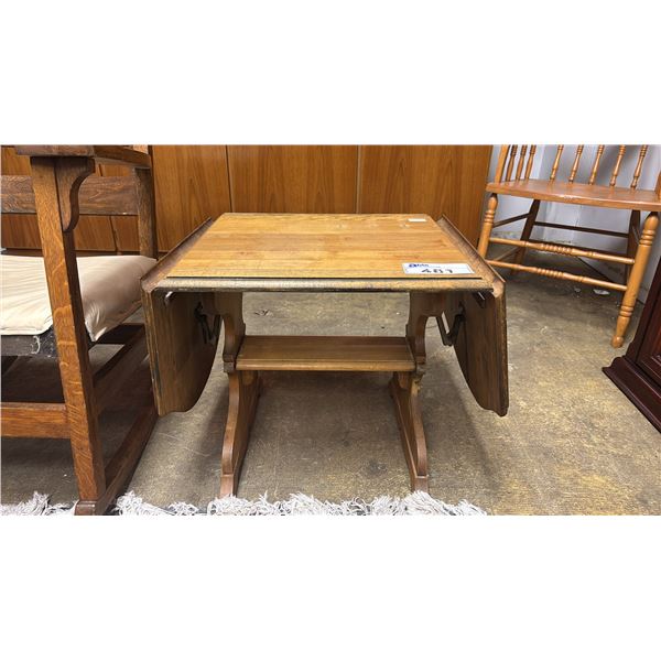 DROP-SIDE WOOD SIDE TABLE 44" X 18" X 18"