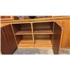Image 2 : MID CENTURY DANISH MODERN TEAK IN-LIT CHINA CABINET 80" X 19" X 72" (MISSING SOME SHELVES)