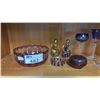 Image 3 : (9) PIECES OF ASSORTED BOHEMIAN VINTAGE GLASSWARE