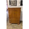 Image 1 : ANTIQUE 2-DRAWER WITH UPPER CUPBOARD BEDROOM CABINET 29.5" X 17" X 48"