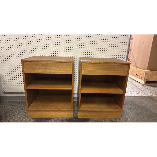 PAIR OF MID CENTURY DANISH MODERN TEAK NIGHT STANDS