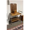 Image 1 : MID CENTURY DANISH MODERN TEAK SERVING CART, 2 TRAYS & ICE BUCKET