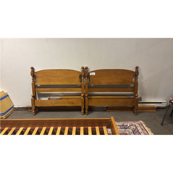 PAIR OF MAPLE SINGLE SIZE BED FRAMES