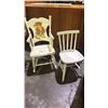 Image 1 : CHILDRENS WOODEN ROCKING CHAIR & A CHILDRENS WHITE CHAIR