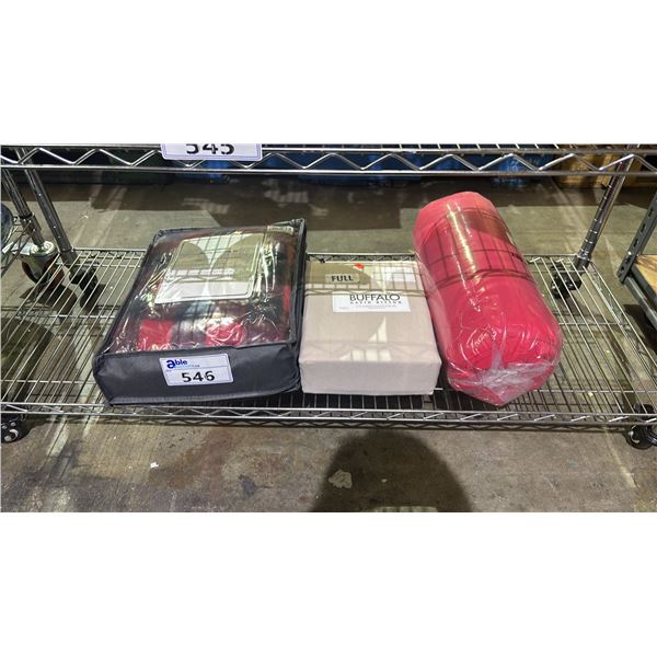 TWO FULL SHEET SETS & A COMFORTER