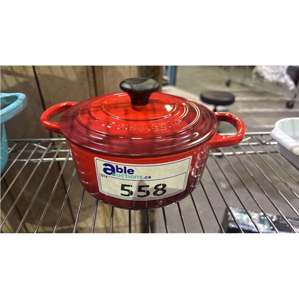 LE CREUSET RED CAST IRON DUTCH OVEN