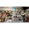 Image 3 : SHELF OF ASSORTED HOME DECOR ITEMS - BELLS, WALL DECOR, & MORE
