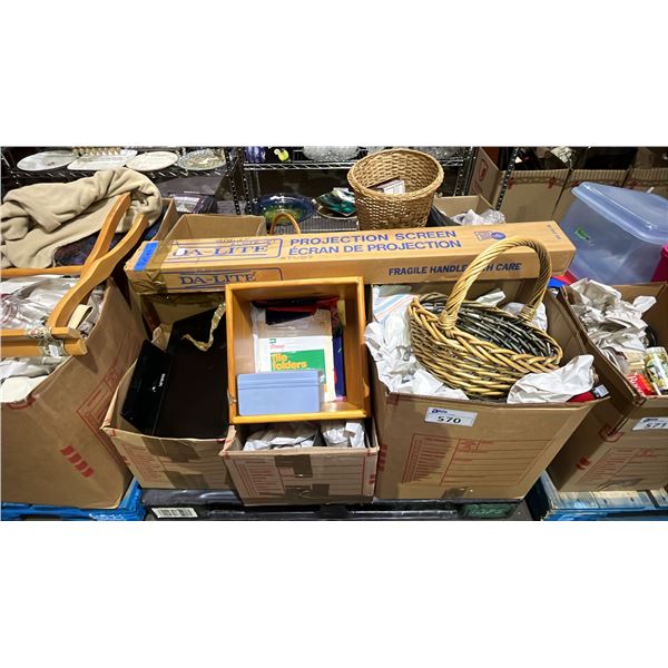 PALLET OF ESTATE GOODS - RCA TV, CUCKOO CLOCK, BASKETS, KITCHENWARE & MORE *MUST TAKE ALL ON PALLET*