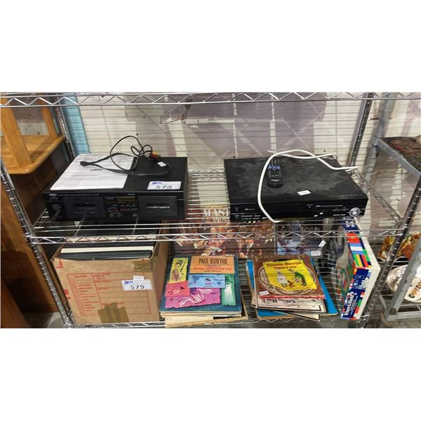 YAMAHA KX-W292 DUAL CASSETTE DECK & PANASONIC DMR-EZ 48V VHS/DVD PLAYER