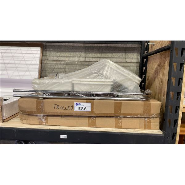 (2) ROLLING TROLLEY CARTS - ONE IN BOX, ONE UNBOXED