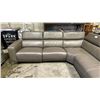 Image 3 : GREY LEATHER-LIKE SECTIONAL SOFA WITH POWER RECLINER - *NO POWER CABLE/WORKING CONDITION UNKNOWN*