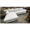 Image 1 : WHITE LEATHER-LIKE SECTIONAL SOFA WITH CHAISE