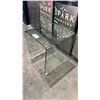 Image 2 : GLASS SIDE TABLE - APPROXIMATELY 19" W X 19.5" D X 21" T