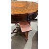 Image 5 : ROUND WOODEN CHESS & BACKGAMMON TABLE WITH DRAWER FOR PIECES *NO PIECES* - 33" DIA.