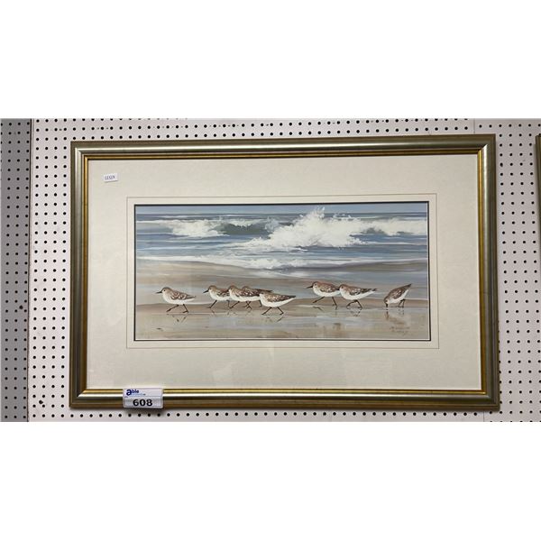 JACQUELINE PENNEY "SANDPIPER PARADE" 44" X 28" FRAMED PRINT